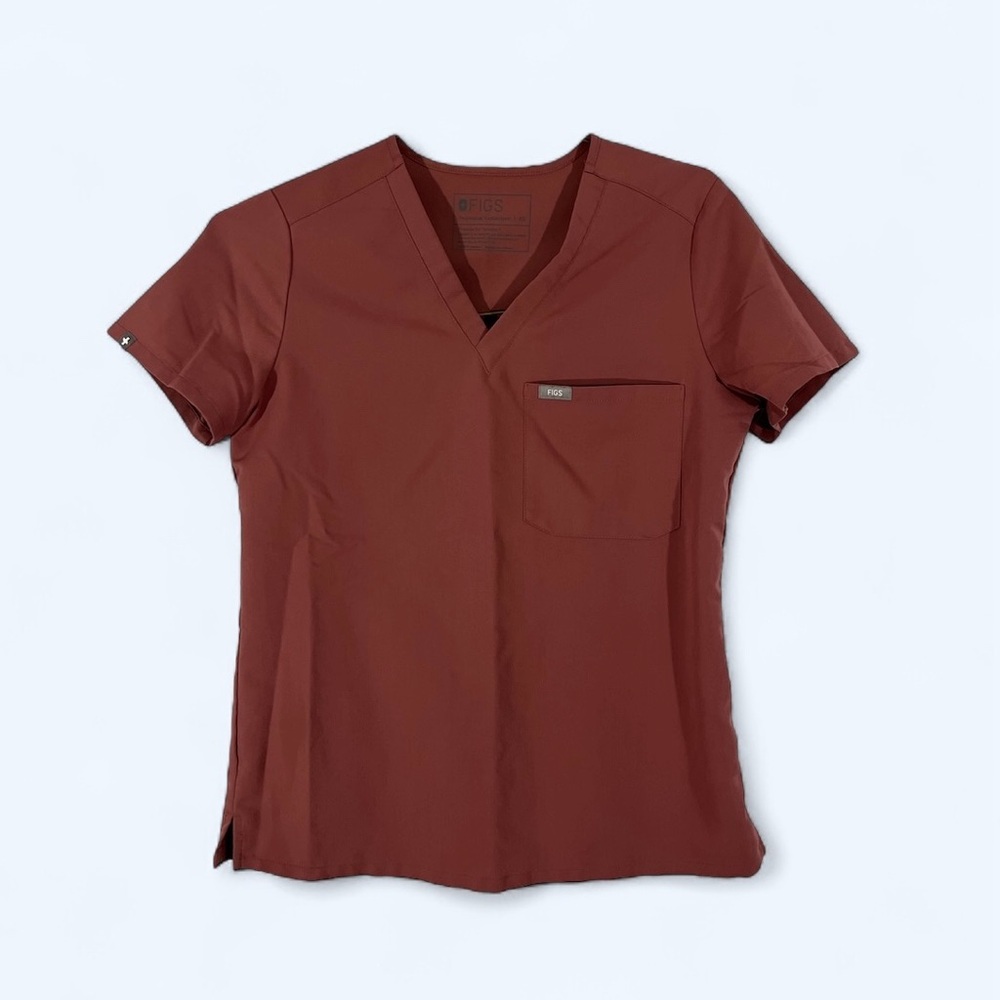 FIGS CATERINA SCRUB TOP MAUVE